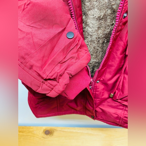 Women’s Winter Coat Parka Removable Hood NWT Maroon - Picture 9 of 12